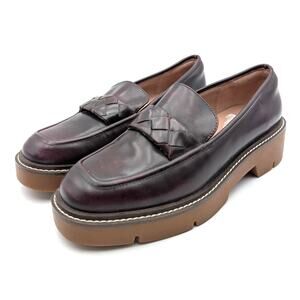 Nordstrom Notorie Loafer Shoes Women's Burgundy Leather Size US9.5W EU40